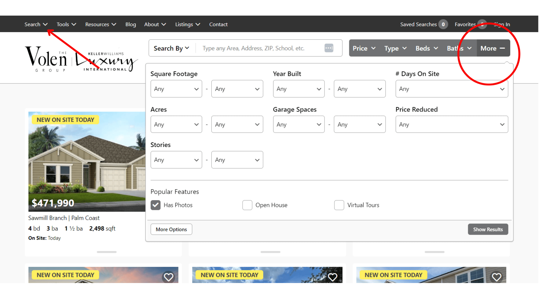 screenshot of how to use mls